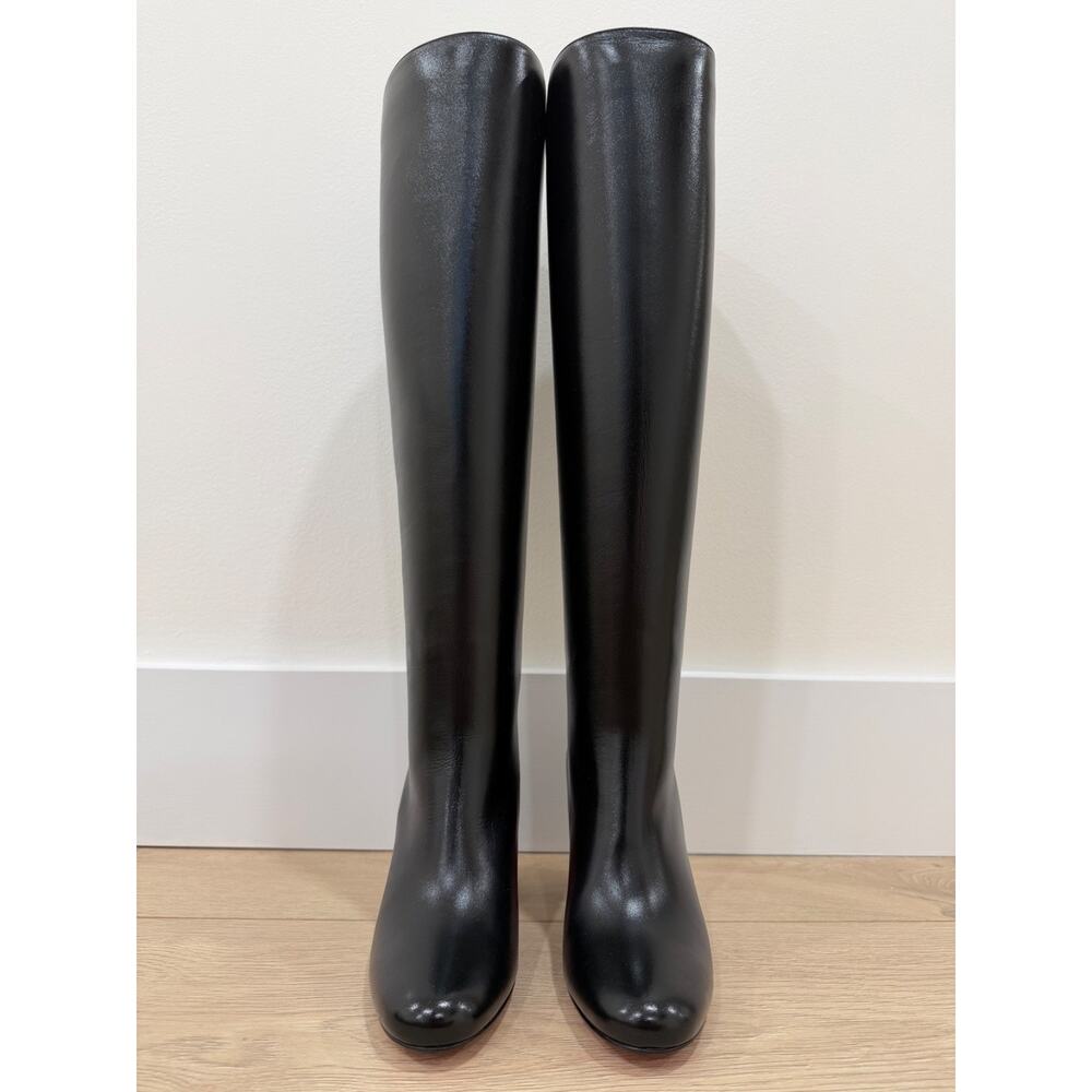Christian Louboutin Janitta 85 Black Leather Knee High Block Heel Boot 40 - Picture 12 of 16